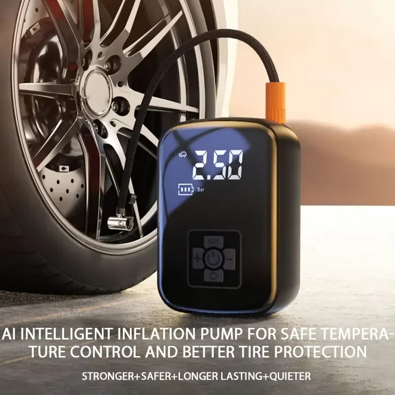 🚗 Portable Wireless Air Compressor 🔧 – Electric Tire Inflator