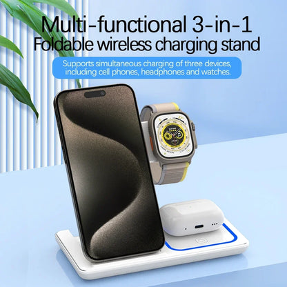 30W Magnetic 3-in-1 Charging Station for iPhone, Apple Watch, and AirPods Pro