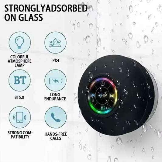 🌟 Waterproof Mini Bluetooth Speaker 🎶 with LED Lights